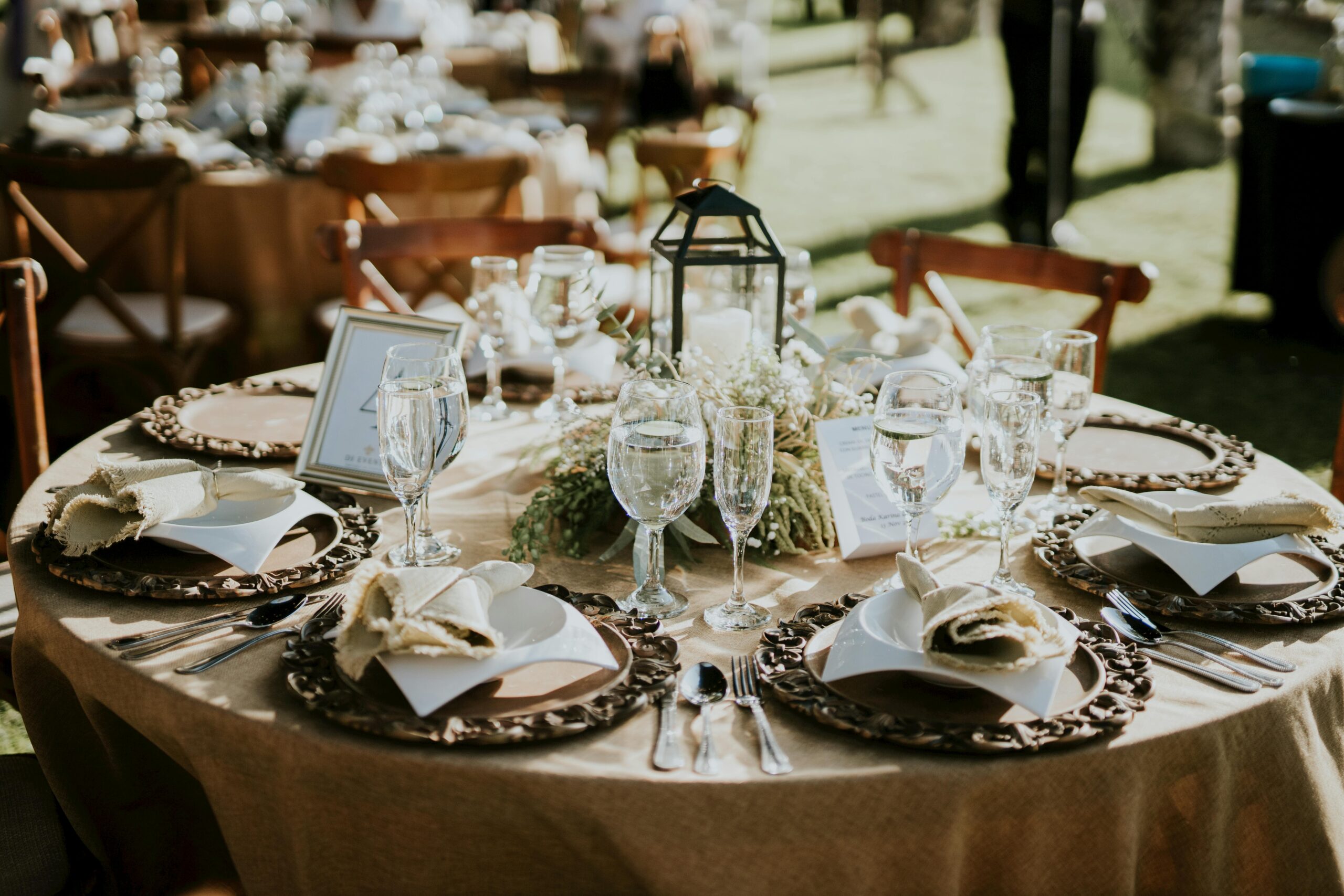 wedding table setup